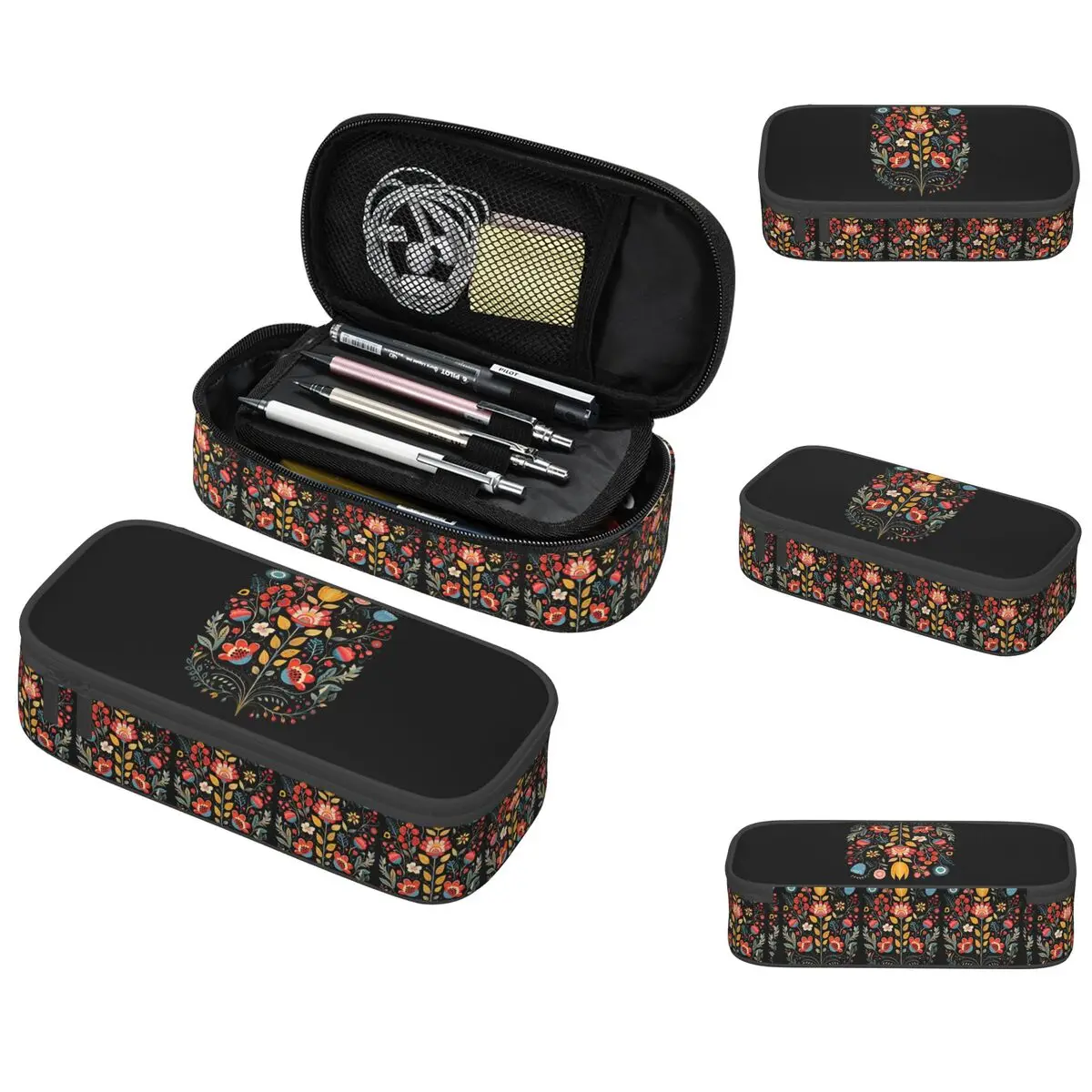 Polnischer Blumenmuster-Stifthalter für Jungen und Mädchen, Schul-Federmäppchen, Stiftbox, Schreibwaren-Tasche, Stifthalter-Tasche