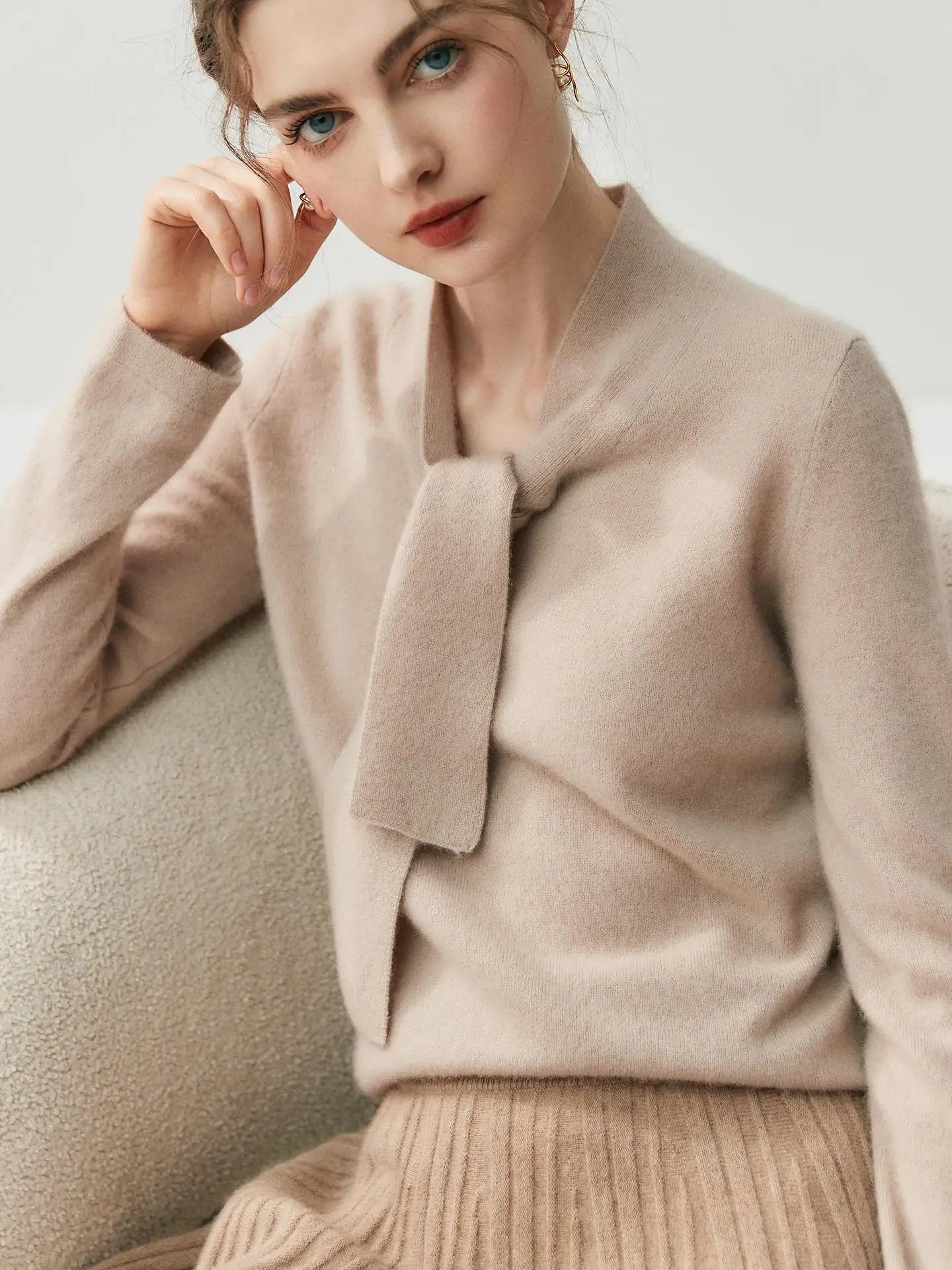 

Smart Beau! Women's Slim Fit Camere Knitwear with Inteated Tie Base irt Versatile Boting Sweater Warmth Heating