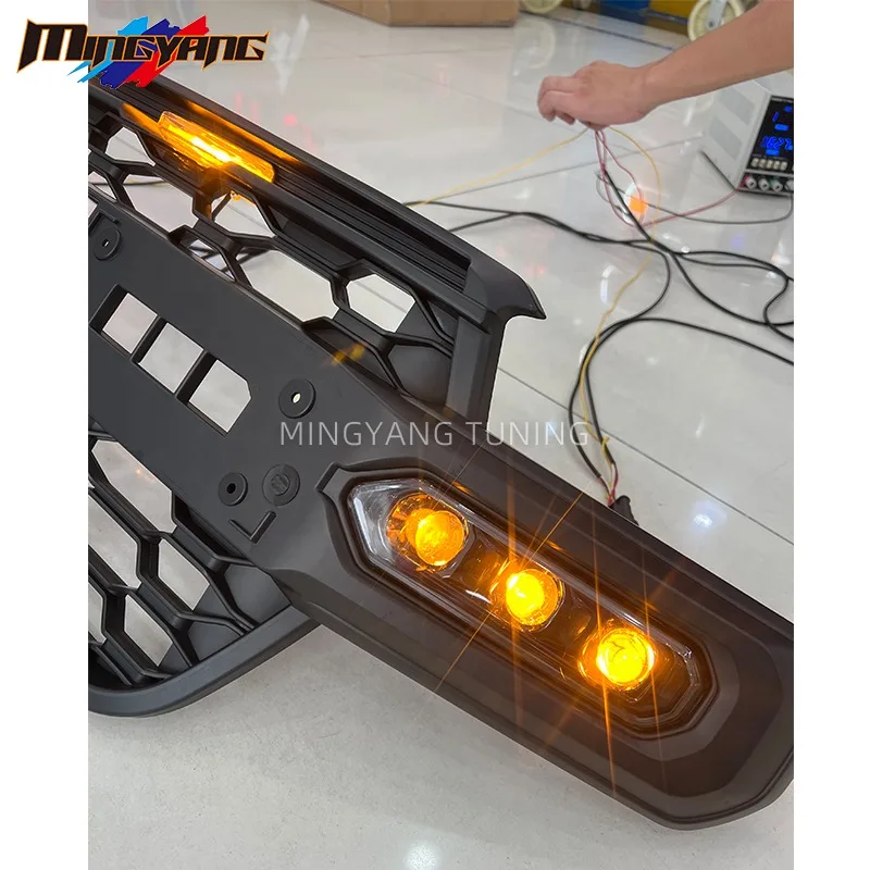 【2026】High Quality MINGYANG New Plastic Stormtrak Design Raptors Style Grille With Side LED Lights For For Ranger Wildtrak T9 20