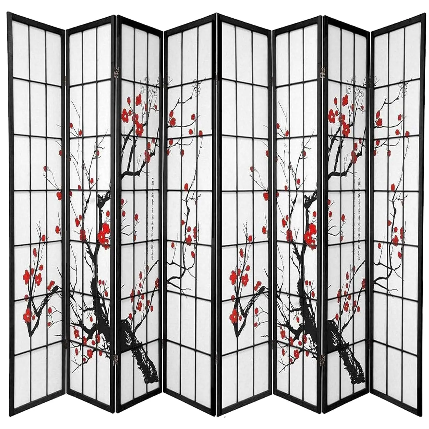 8   Por  Foldable Plum Blossom Shoji Style Room Divider Freestanding Folding Privacy Screen for Home Office  ized