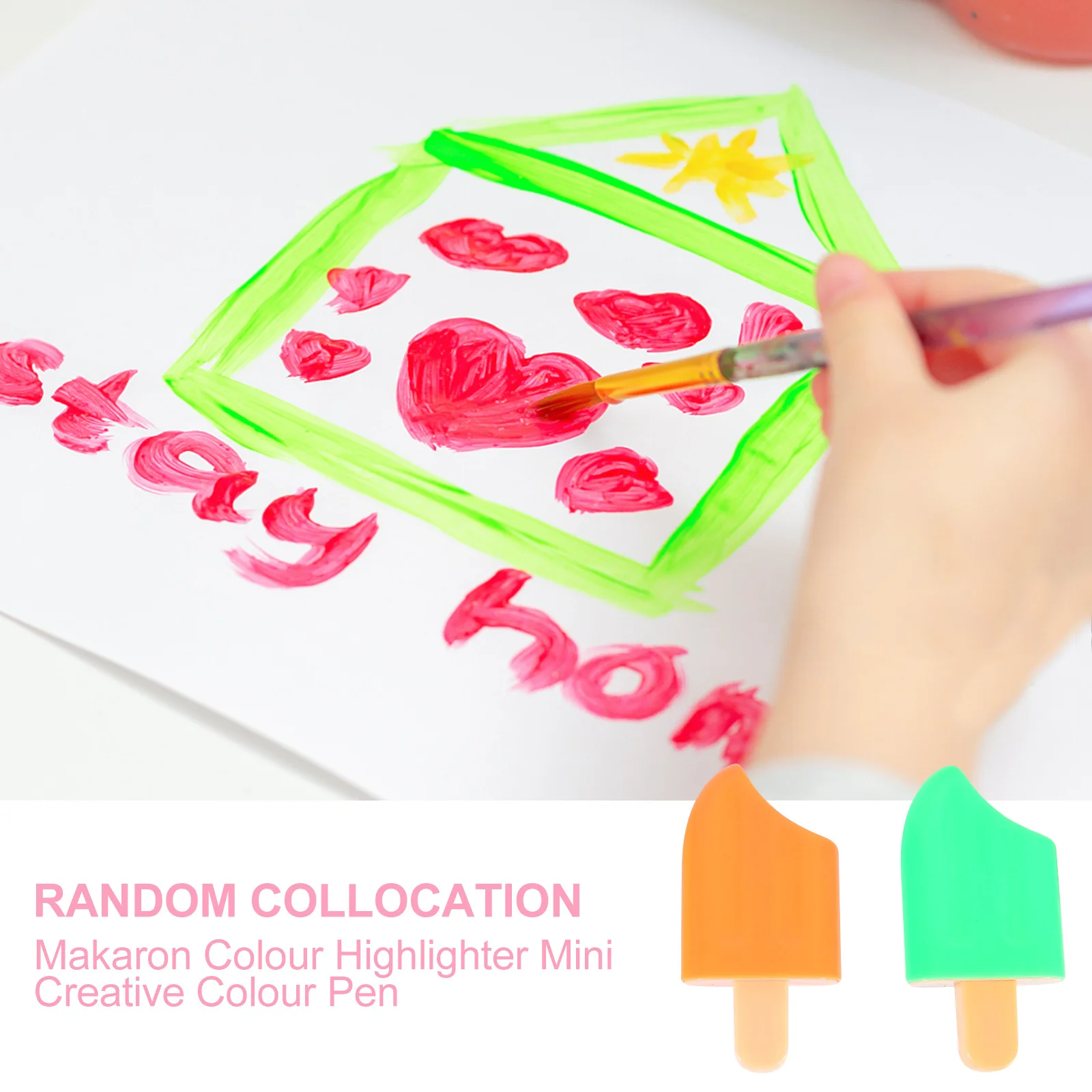 

10Pcs Popsicle Colored Highlighters Markers for Study Office School Notes Highlight Smooth Writing Fluorescent Pens