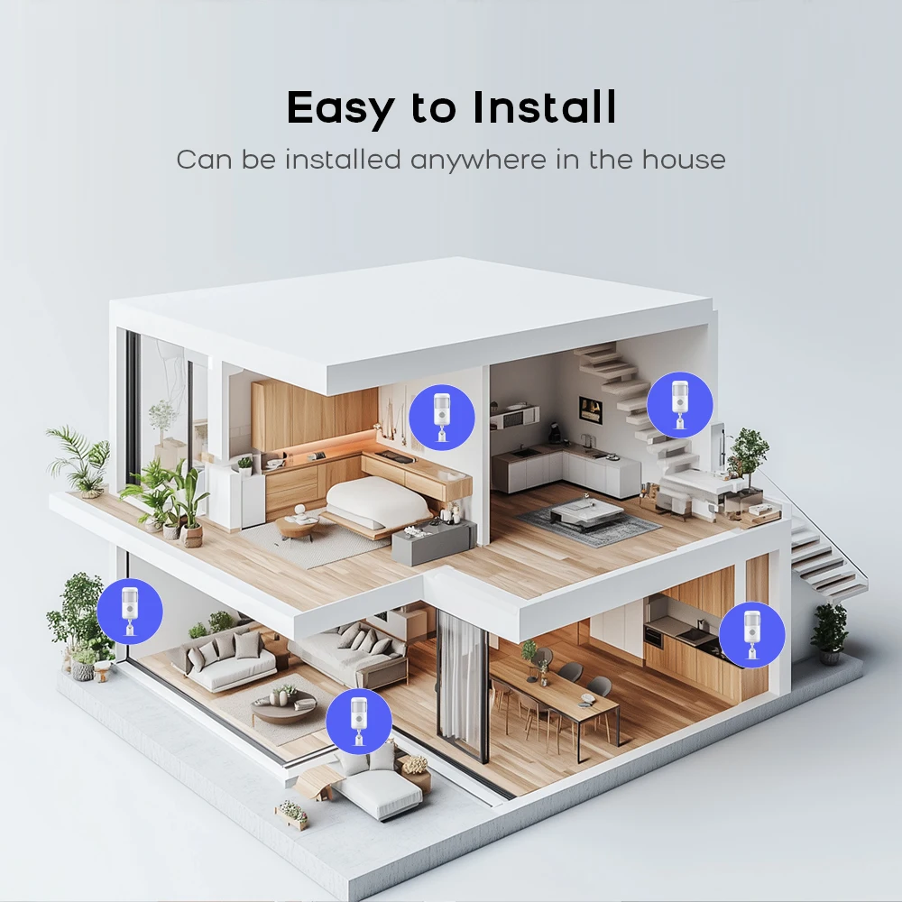 Tuya Smart PIR Motion Sensor 433MHz – Dual Charging Mode Extra Large Volume Siren Infrared Anti-Intrusion for Store or Warehous