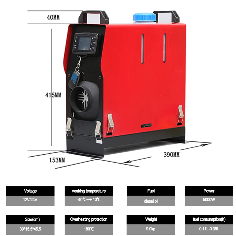 12V/24V 5KW Parking Heater All In One Air Diesel Heater Warmer Portable For Truck Boat Trailer Motorhomes Car Accessories