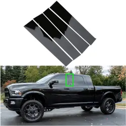 Garniture de pilier de porte de voiture noire brillante, poteaux de garniture de fenêtre, couverture décorative pour Dodge Ram 1500, 2500, 3500, 2009-2018, autocollants automatiques, 4 pièces