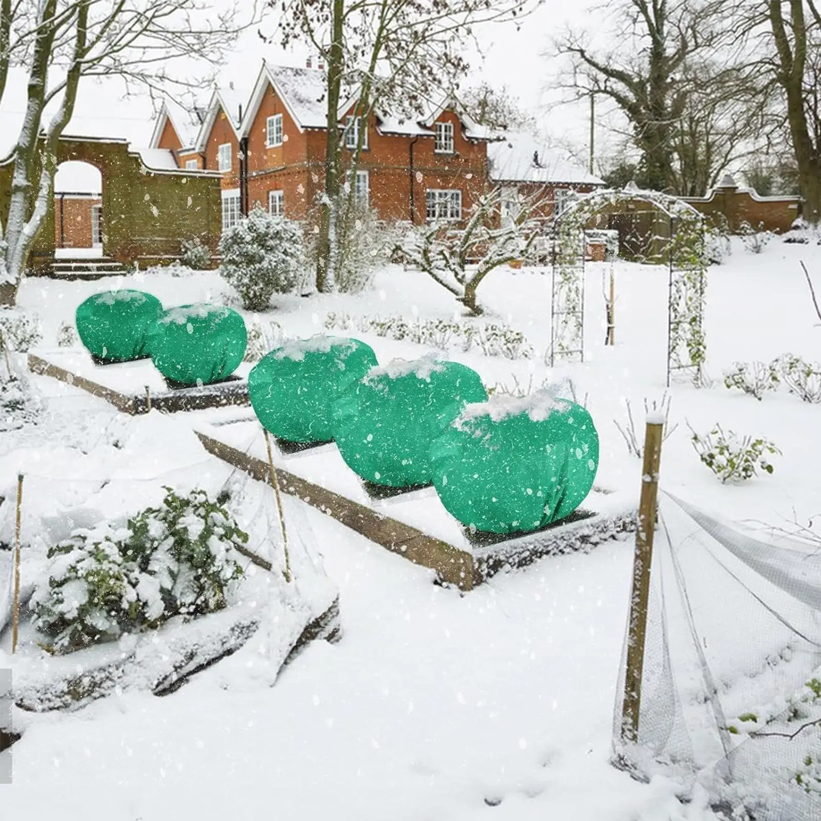 

Plant Cover Round Vegetable Protector For Garden Reusable Barrier With Drawstring For Outdoor Shrub Greenhouse Tree Winter