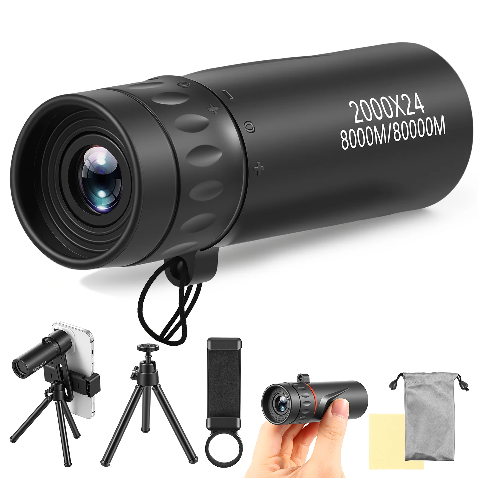 Mini HD Monocular Telescope 8X Magnification Portable Professional Adult Monocular Telescope for Outdoor Camping Hunting Travel