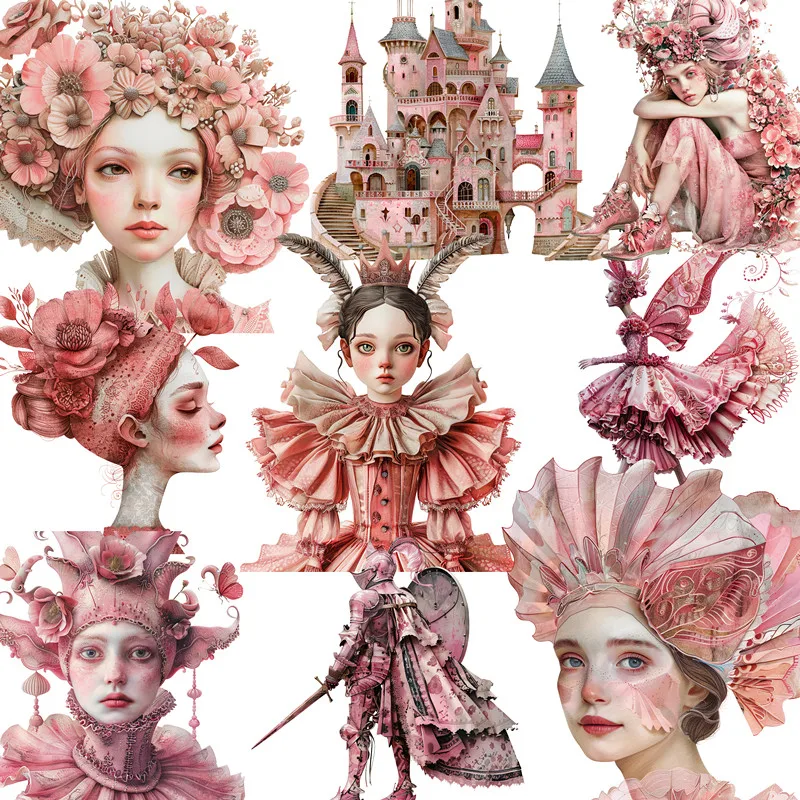 Pink Princess Castle Warriors Stickers Crafts And Scrapbooking stickers kids toys book Decorative sticker DIY Stationery