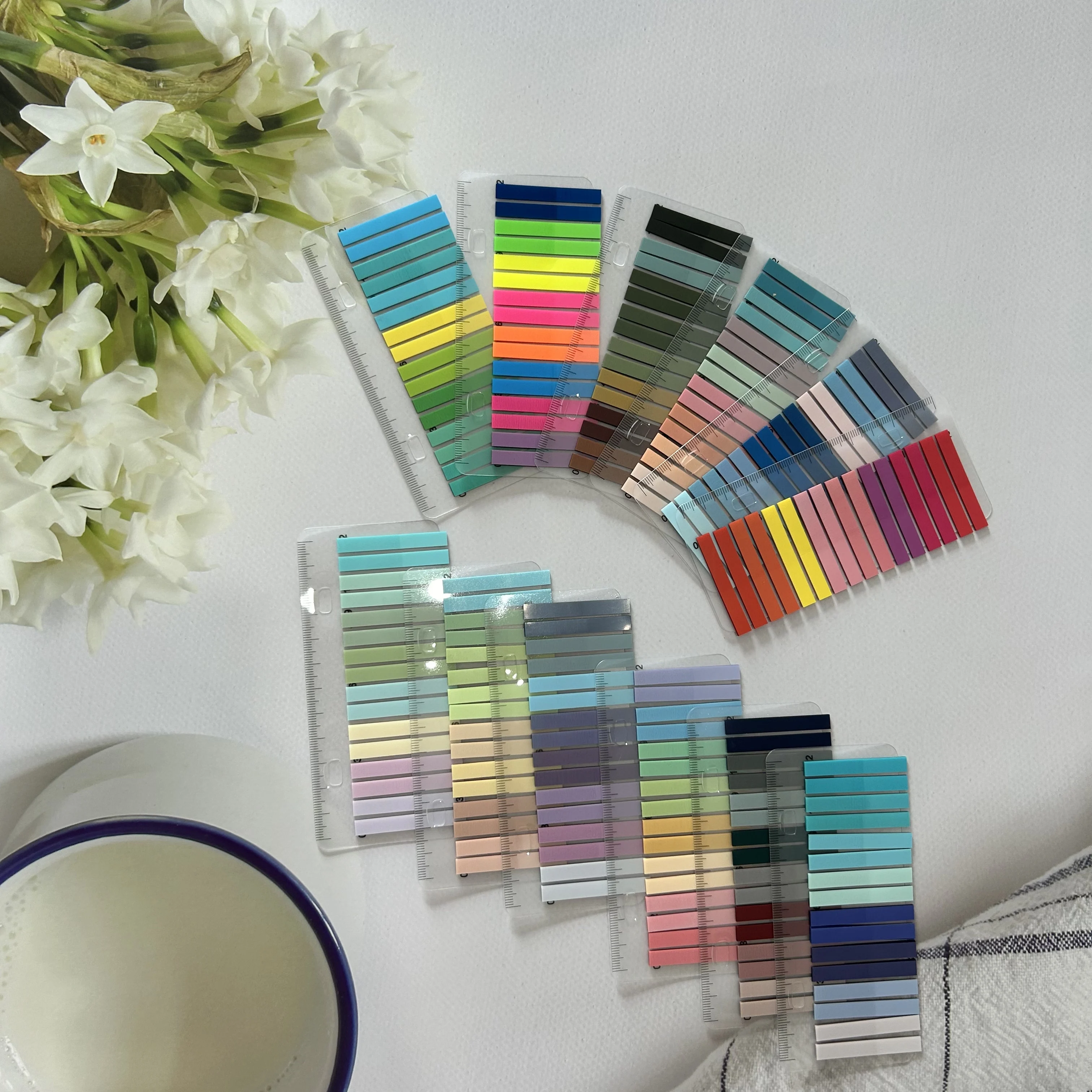 

2400 Sheets PET Sticky Notes Rainbow Index Memo Pad Sticky Notepads Paper Sticker Notes School Supplies Kawaii Stationery Gift