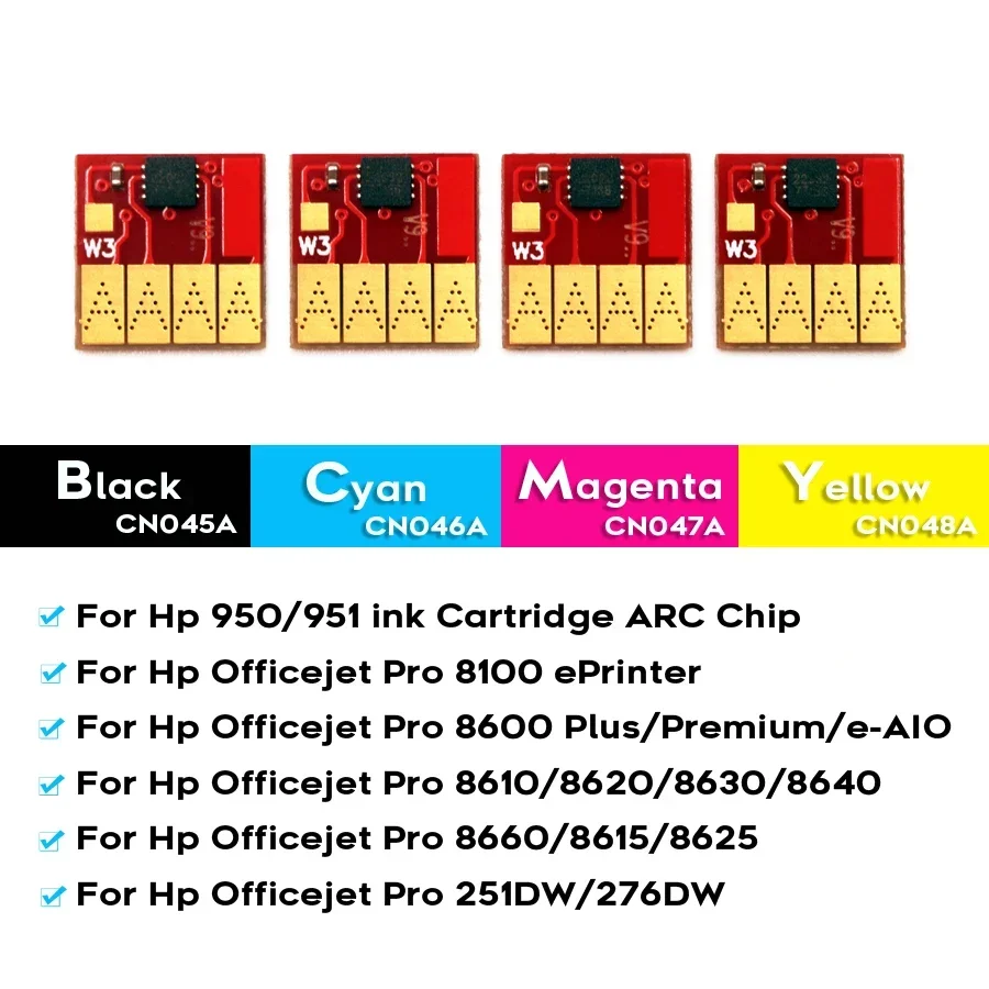 950XL 951XL Auto Reset Chip For Hp 950 951 Officejet 8100 8600 8610 8620 8630 8640 8660 8615 8625 251dw 276dw Printer Cartridge