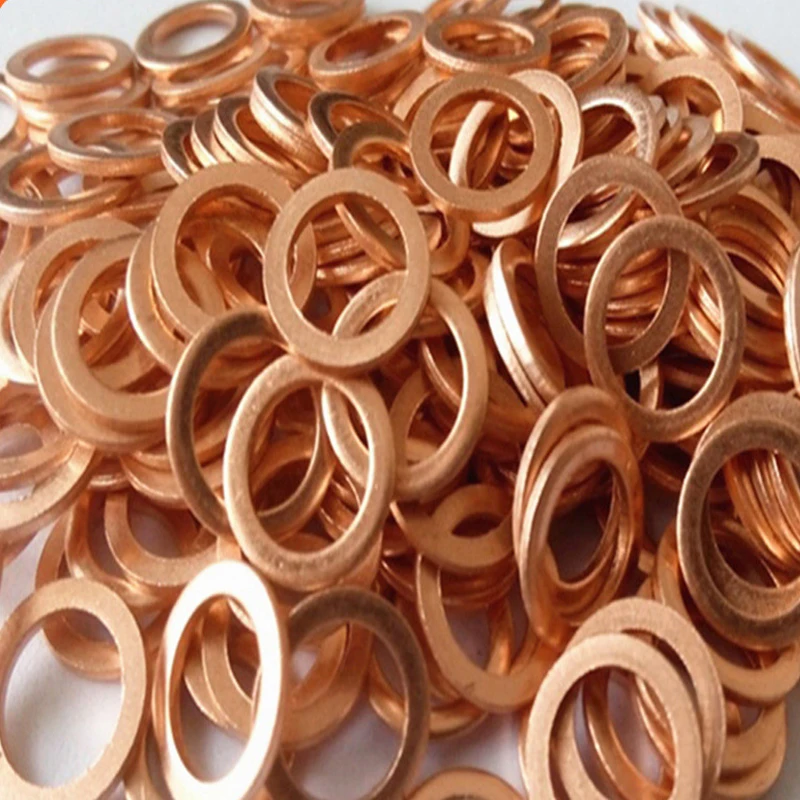 

20/50pcs Solid Copper Washers Flat Ring Seal Gasket Spacer Washers For Sump Plugs Oil Fastener Hardware M6/8/10/12/14/16/18/20