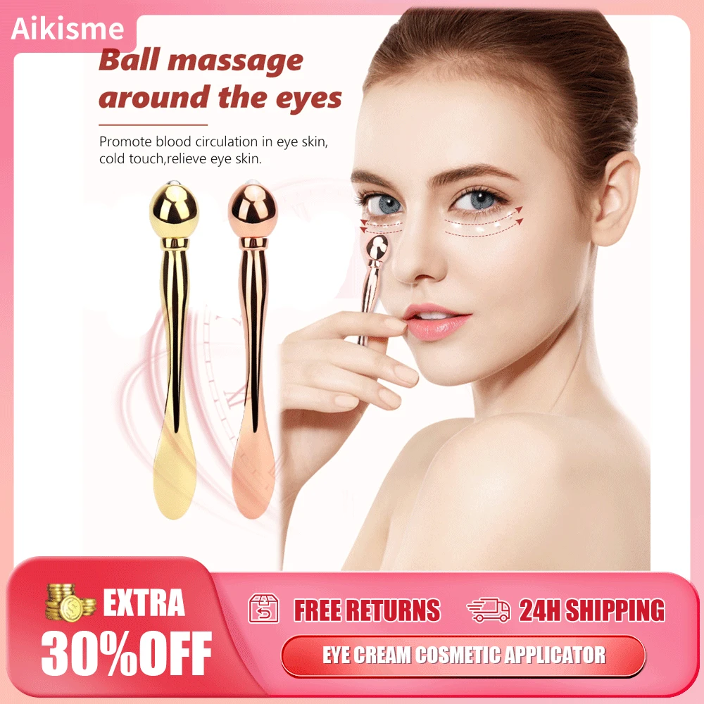 Auge Creme Applikator Kosmetische Spatel Anti Falten Eye Roller Massage-Stick Gesichts Maske Löffel Gold Legierung Metall Haut Pflege Werkzeuge