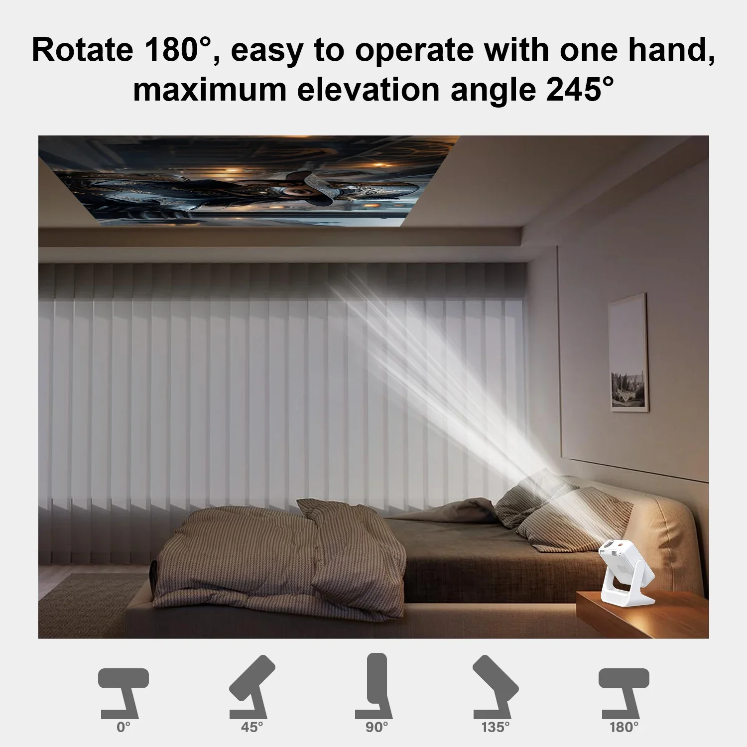 Netflix-projector 8 '' touchscreen 4K 1080P WiFi Bluetooth Android iOS Mirroring 180 °   Rotatie HDMI USB Gaming 30-300''