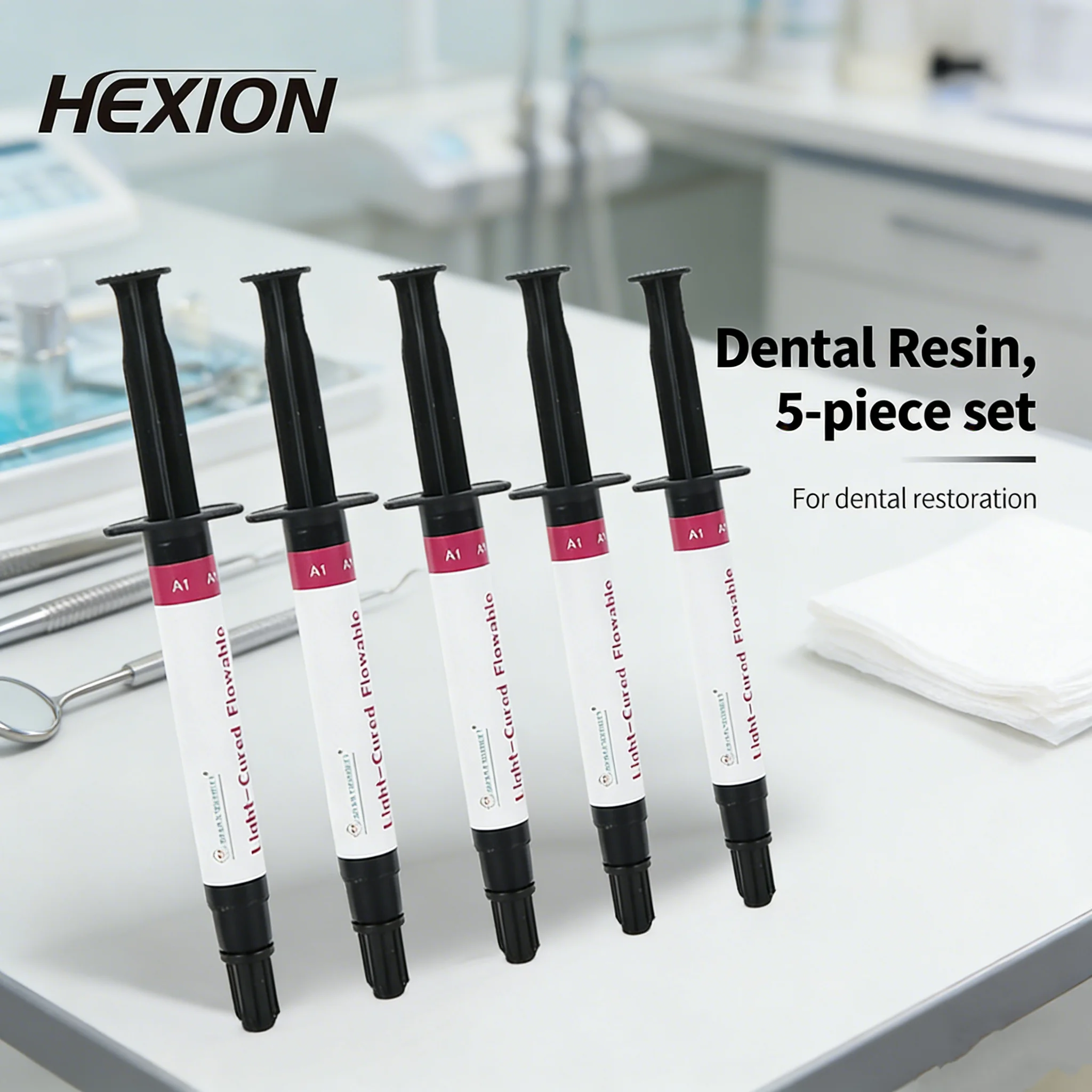 Dental Composite Resin Flowable Light Curing A1/A2/A3/A3.5/B1 2.5g Refill Syringe Delivery Tips Etch Gel Adhesive Bonding