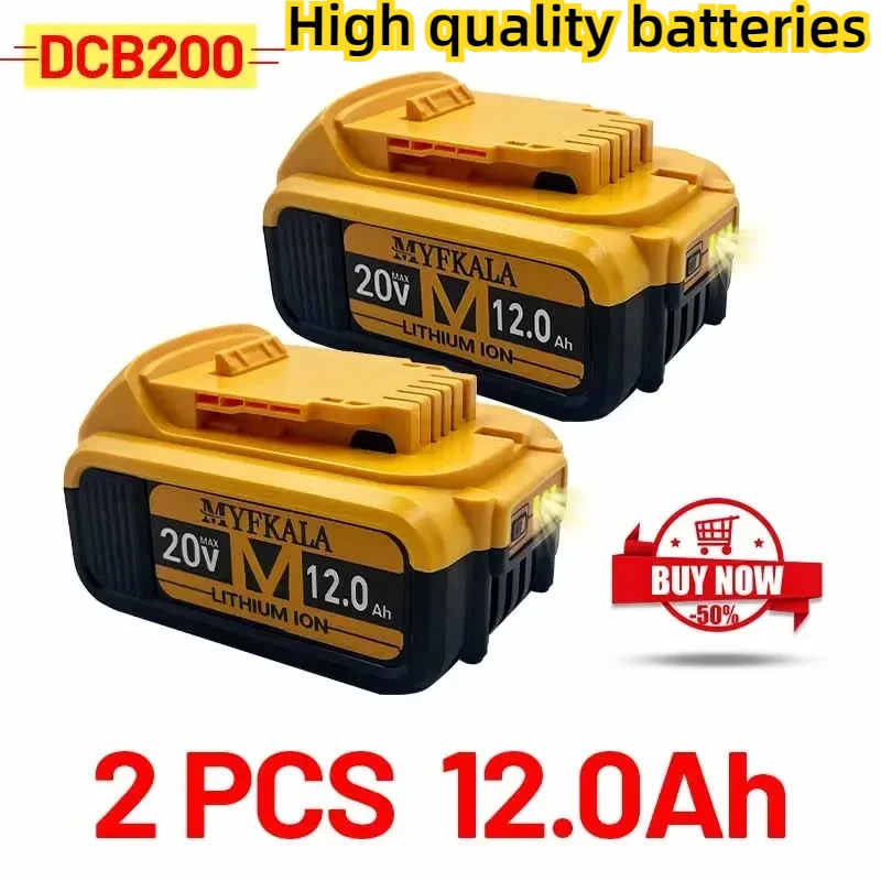 New 100% Original 12000mAh 20V for Dewalt Power Tool Battery DCB206 20V 18.0Ah Battery DCB206 20V Battery DCB205 DCB200