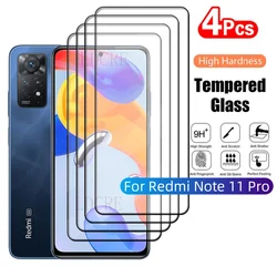 4 sztuki dla Xiaomi Redmi Note 11 Pro Glass Redmi Note 11 Pro Glass New Full Cover Glue 9H HD dla ochraniacza ekranu Redmi Note 11 Pro