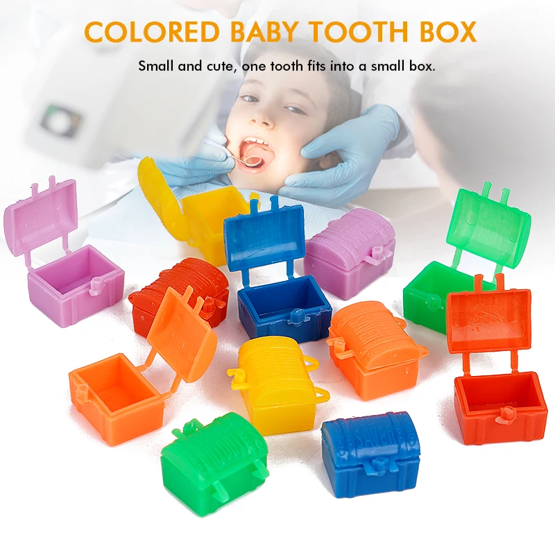 50pcs Milk Teeth Storage Box Baby Kids Child's Tooth Collection Tooth Souvenir Save Container Organizer Dental Gift Keepsakes