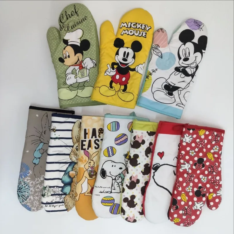 

Disney Cartoon Spot Cotton Print Cartoon Stilt Oven Kitchen Lengthened and Thickened Baking Thermal Insulation Right Hand Glove