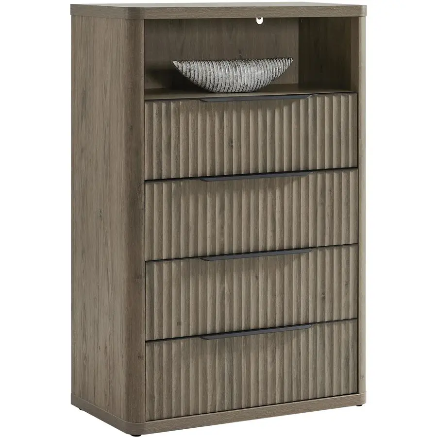 ตู้เสื้อผ้าสำหรับห้องนอน ตู้เสื้อผ้าสูง 50.7 ซม. พร้อมลิ้นชัก 4 ชั้น ตู้เสื้อผ้าขนาดใหญ่ทันสมัยสำหรับตู้เสื้อผ้า ตู้วางทีวีแบบมีร่อง