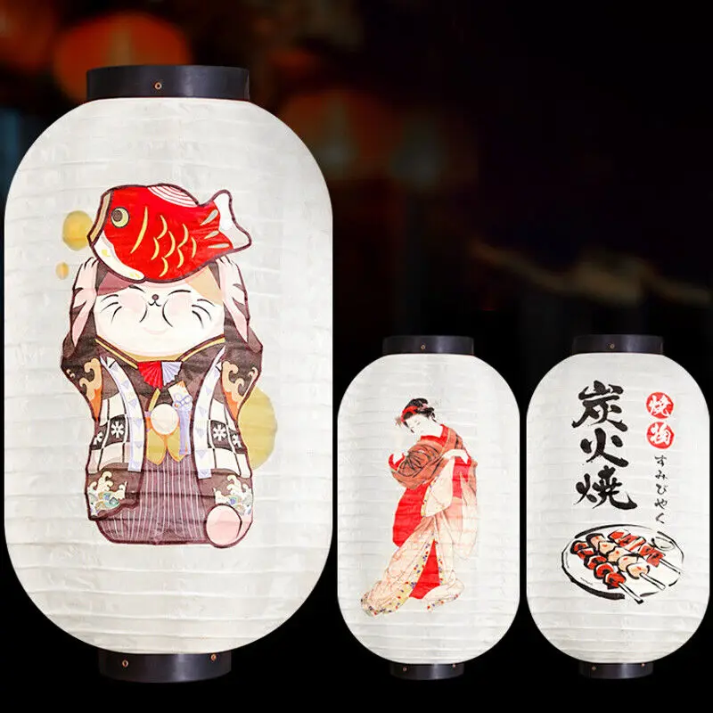 Japanese Style Kabuki Decorative Paper Lanterns Izakaya Sashimi Sushi Restraurant Bar Pub Barbecue Hanging Paper Lanterns