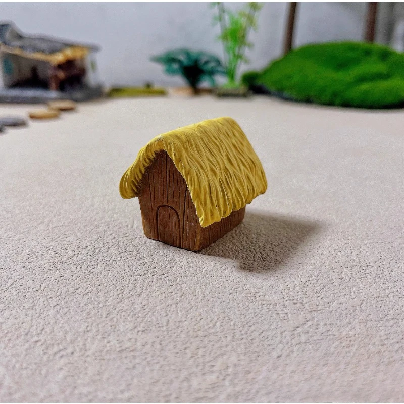 Emulation Miniature Grass House Scarecrow Vegetable Field Vegetable Pool Sack Model Prop Ornament