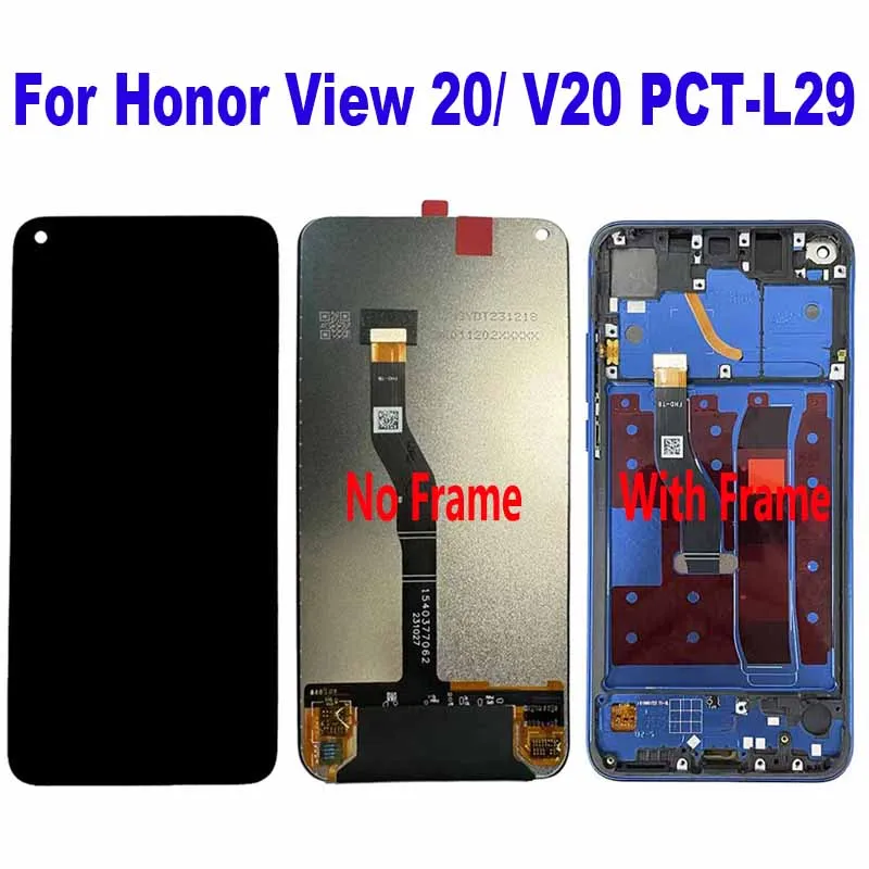 For Honor View 20 PCT-L29 PCT-AL10 PCT-TL10 LCD Display Touch Screen Digitizer Assembly For Honor V20 Replacement Accessory