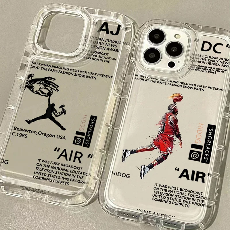 Basketball Star Sports Clear Phone Case for OPPO A15 A16 A17 A31 A53 A54 A57 A60 A74 A92 A93 A94 A98 2020 4G 5G Airbag Cover