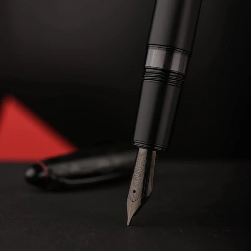 A + Hongdian N6 قلم حبر المكبس الراتنج طوربيد EF/F/قلم الكتابة المكتبي ذو الشفرة الطويلة