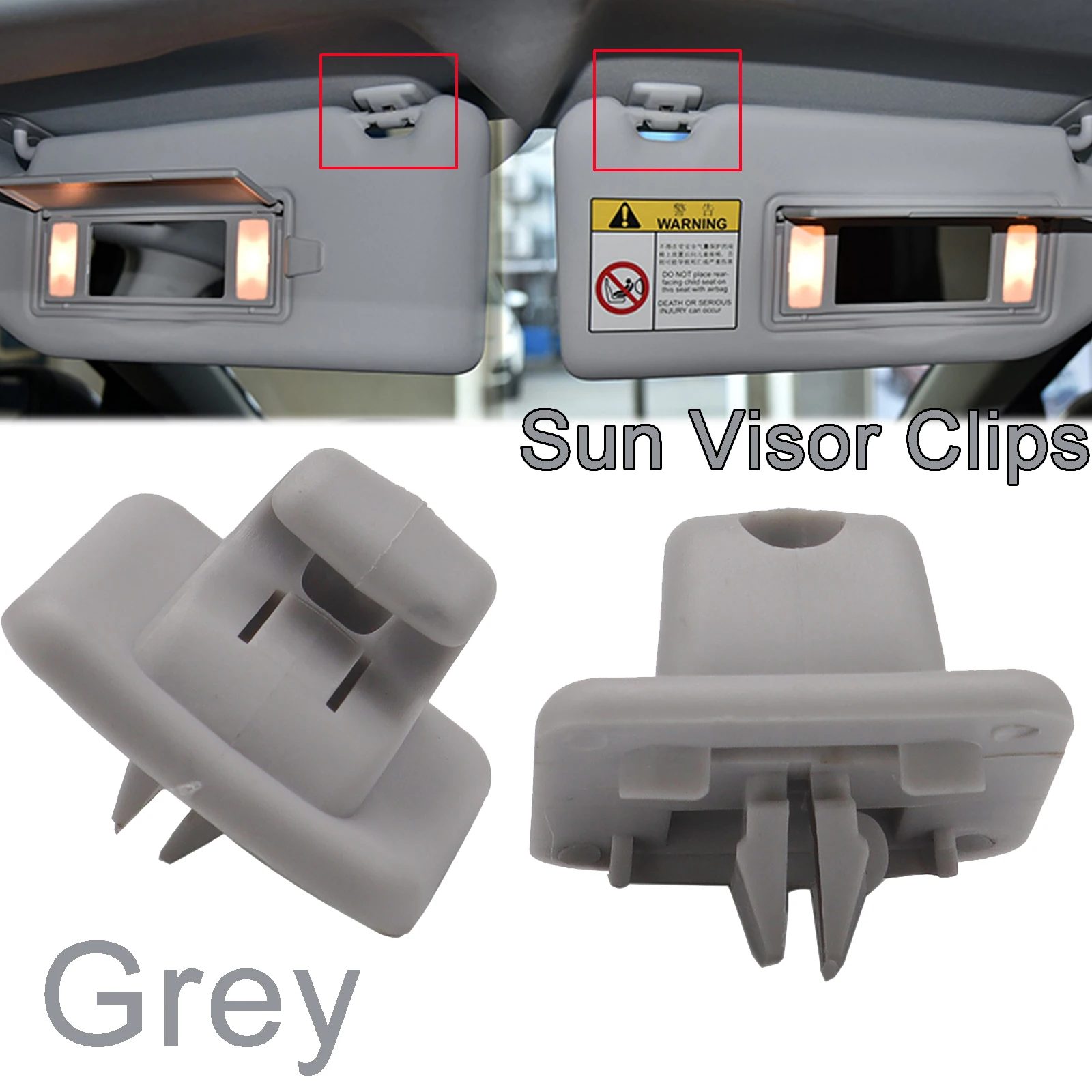 2X Interior Sun Visor Clips Fastener Clip Support Hook Holder Hanger For Peugeot 107 307 307CC 307SW 206 306 Citroën C1 DS3 C5