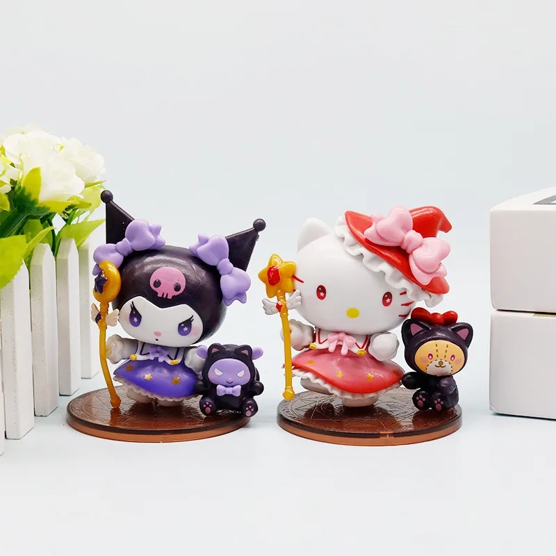 Sanrio boîte aveugle Kuromi Hello Kitty Figure nuit étoilée fête magicien série PVC table Collection décoration cadeaux mystère