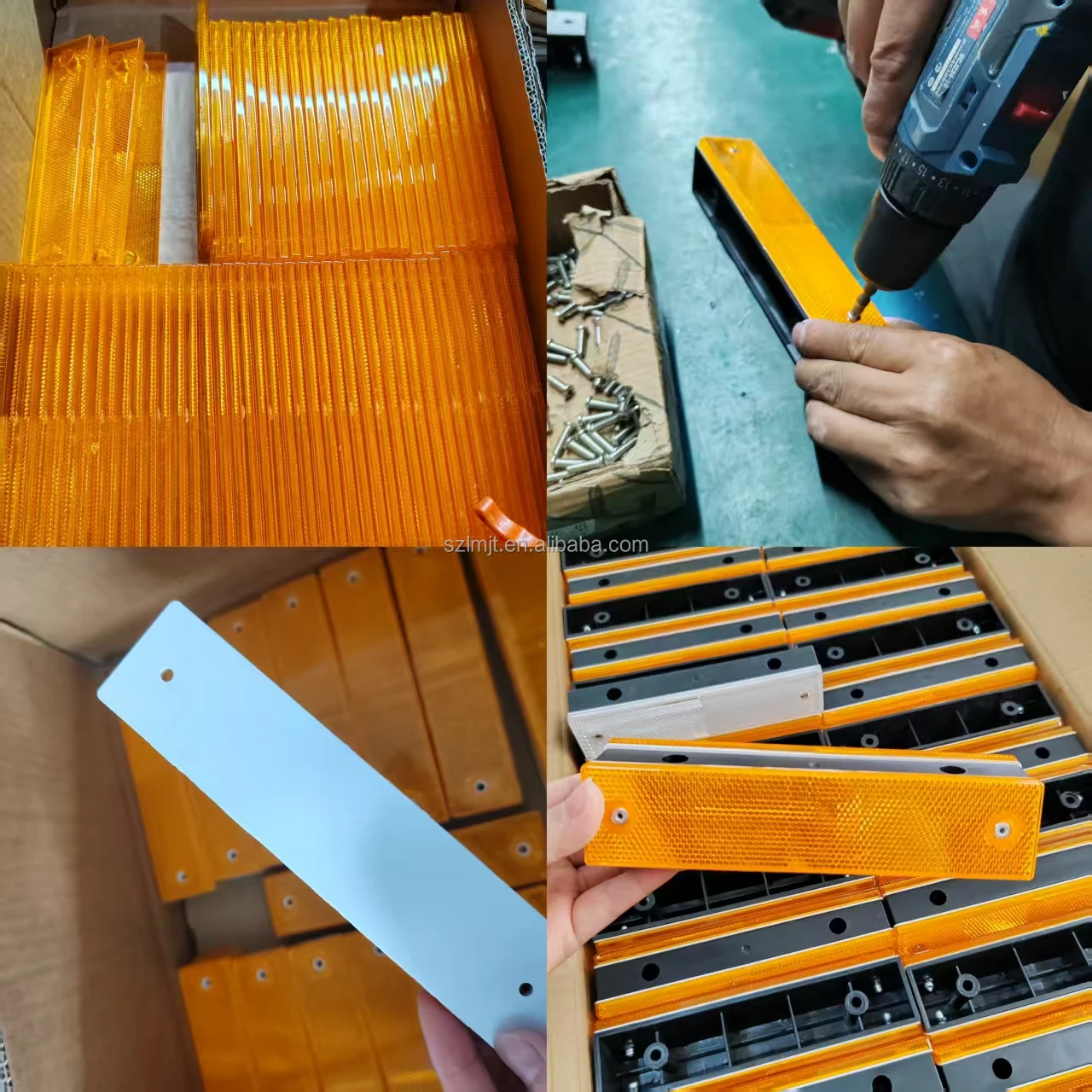 Hot Selling LKB-01 Engineering Plastic Rectangle Guardrail Highway Delineator Warning Road Sign Driveway Guardrail Reflector
