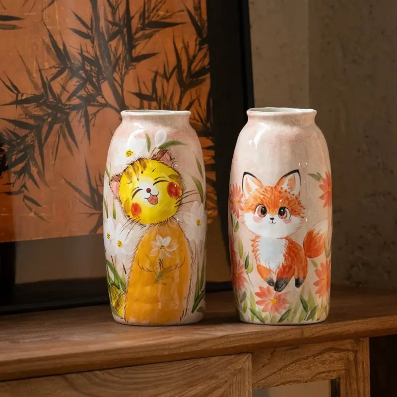Ceramic Light Luxury Vase Ornament Living Room Flower Arrangement Room Decor Decoration Maison Jarrones В Скандинавском Стиле