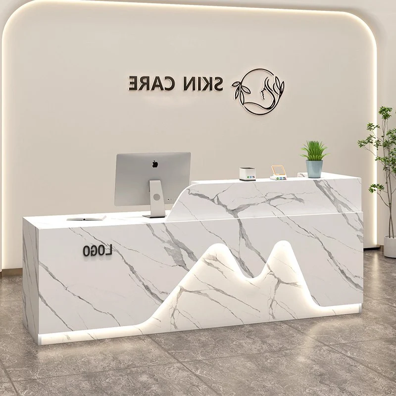 

Aesthetic Luxury Reception Desk Counter Decorations Modern Beauty Reception Desk Counter Office Nordic Commercial Furniture