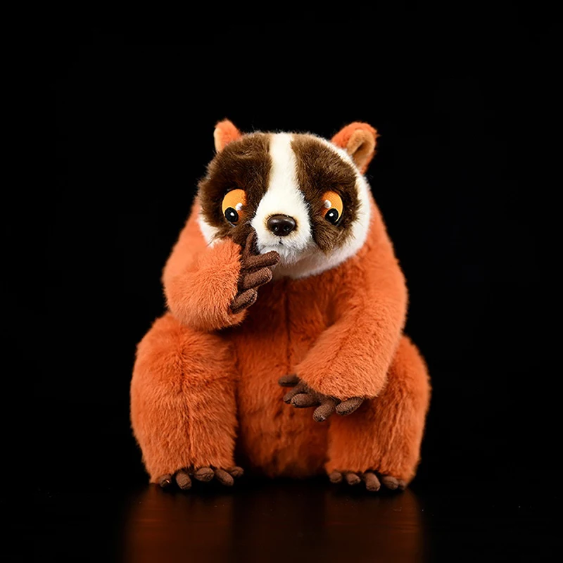 Bengal Slow Loris Plush Toys High Fidelity Ashy Slow Loris Cute Plushie Nycticebus bengalensis Lifelike Animals Simulation Doll