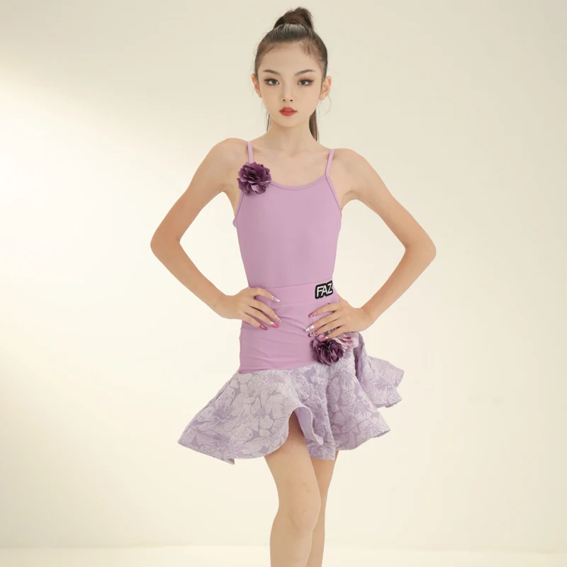 Lente en zomer nieuwe Latin-danskostuums, danskostuums voor kinderen en vrouwen, populaire grote rok en oefenpaksets