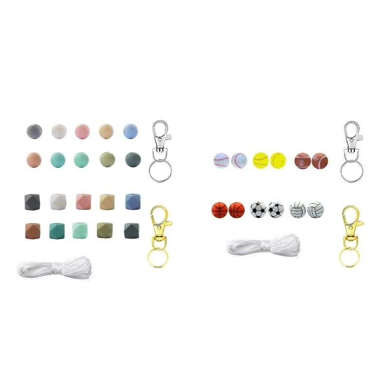 Mix Silicone Beads Babies Heart Star Nursing Teething Beads Sets DIY Baby Pacifier Chain Toy Accessories 15UB