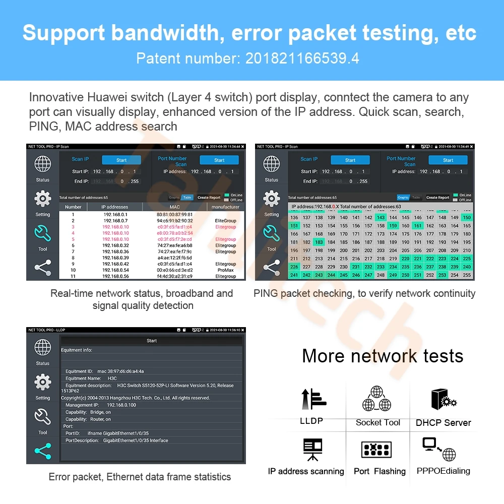 MOT-65 5.4" OTDR Teste Fiber Optic Reflectometer with VFL OLS OPM Event Map 26/28/30/32dB 150km Fiber Cable Ethernet Tester