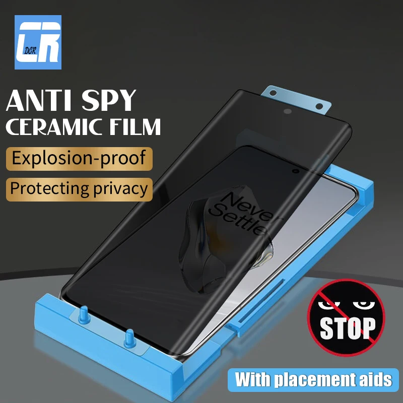 

3D изогнутая антишпионская керамическая пленка для OnePlus 12 12R 11 10 9 8 Pro, Защита экрана для конфиденциальности для OnePlus ACE 3 2 Pro с инструментами