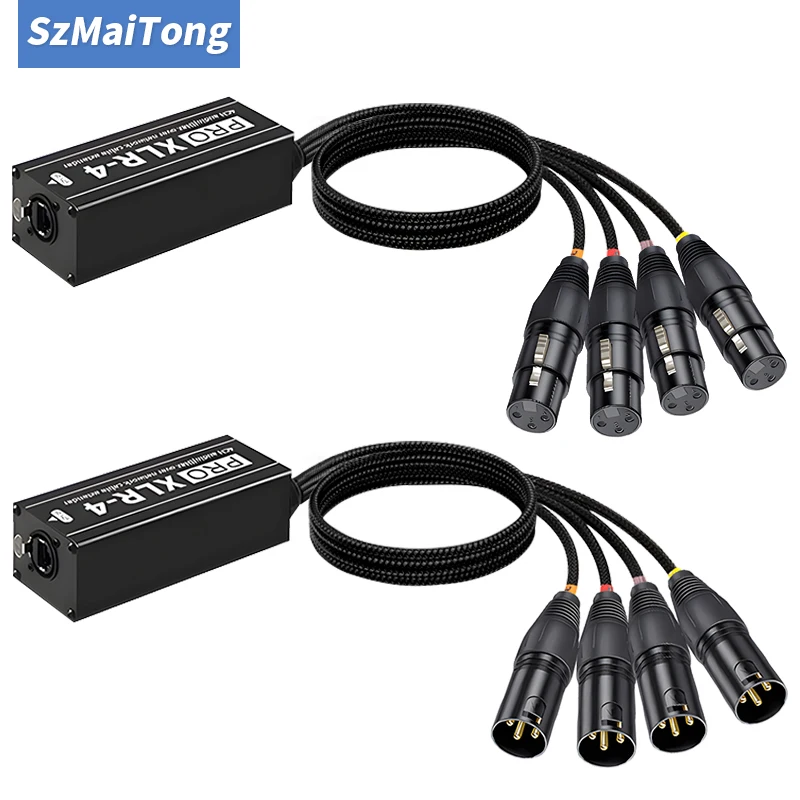 

0.7M 4-Channel 3-Pin XLR Audio and DMX over Network Cable Extender, DMX512 Network Signal Extender , Female or Male