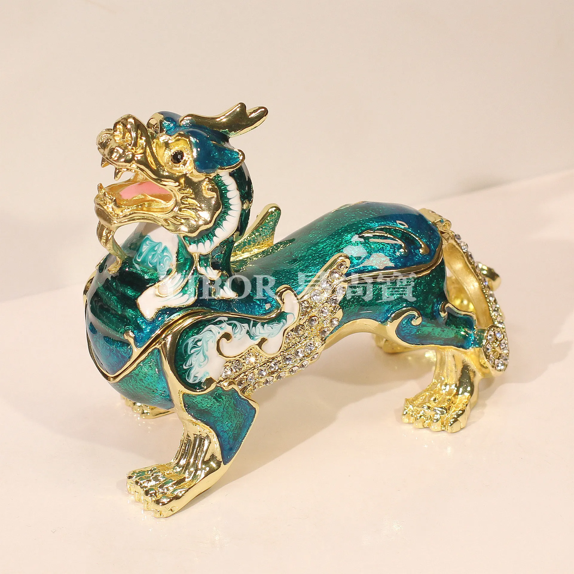 PYJ metal enamel lucky ornament Chinese classical unicorn Pixiu creative home crafts-2pcs