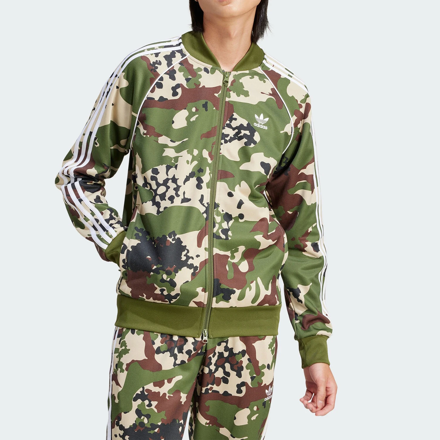 

Официальная аутентичная мужская спортивная куртка Adidas CAMO SSTR TT с тремя полосками IS0253