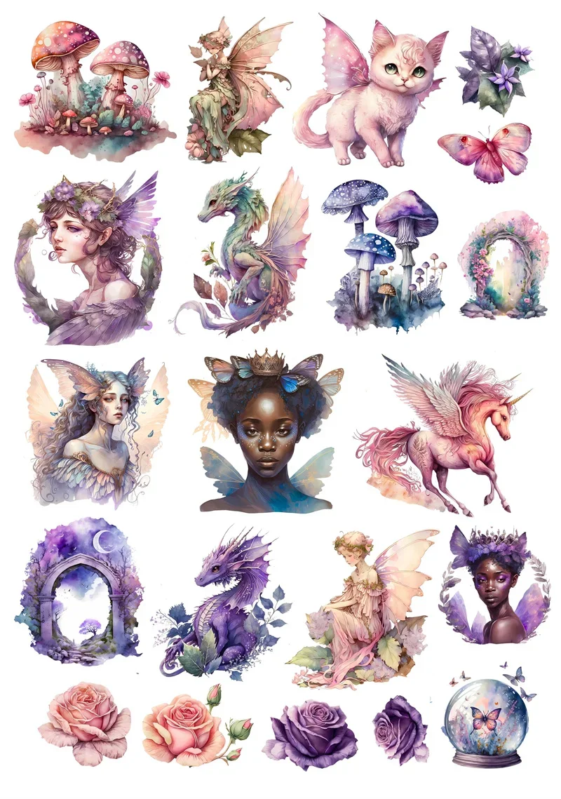 21pcs Cute princess girl Stickers Stationery For Phone Scrapbook Laptop Suitcase Guitar DIY Vintage Aesthetic Stickers Creative