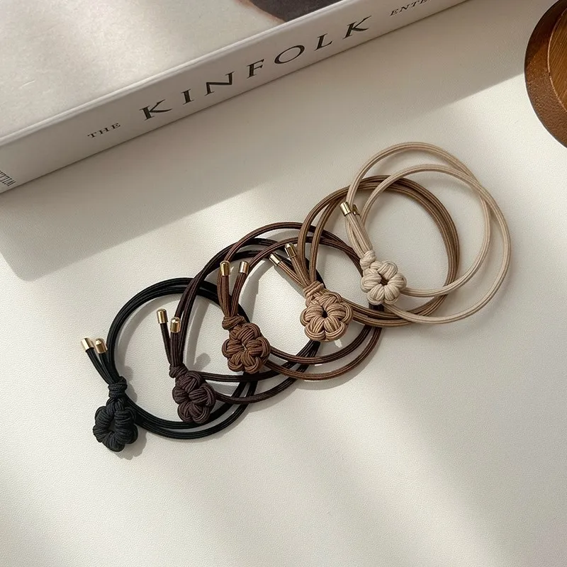 5PC Good Soft Black Brown High Elasticity Hair Ties Rope for Women Girls Ponytail Holder Korean Hair Accessories