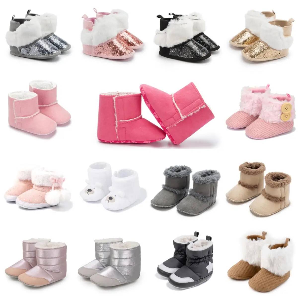 

Блестящие детские пинетки, зимние теплые детские пинетки с цветными блоками для мальчиков и девочек, удобная вязаная обувь из хлопка с противоскользящей подошвой для малышей