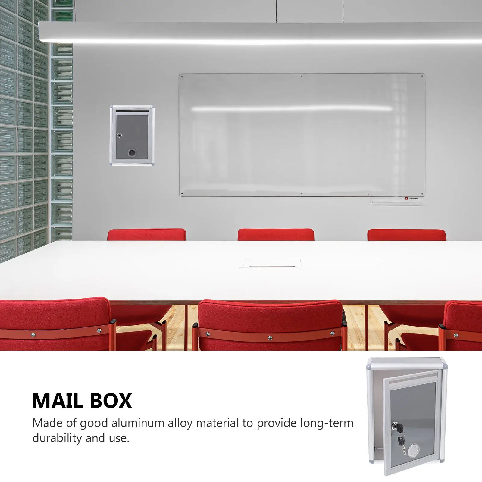 Lockable Aluminum Alloy Suggestion Box Wall Mount for Office, School, Fundraising, Donations, Complaints & Tips