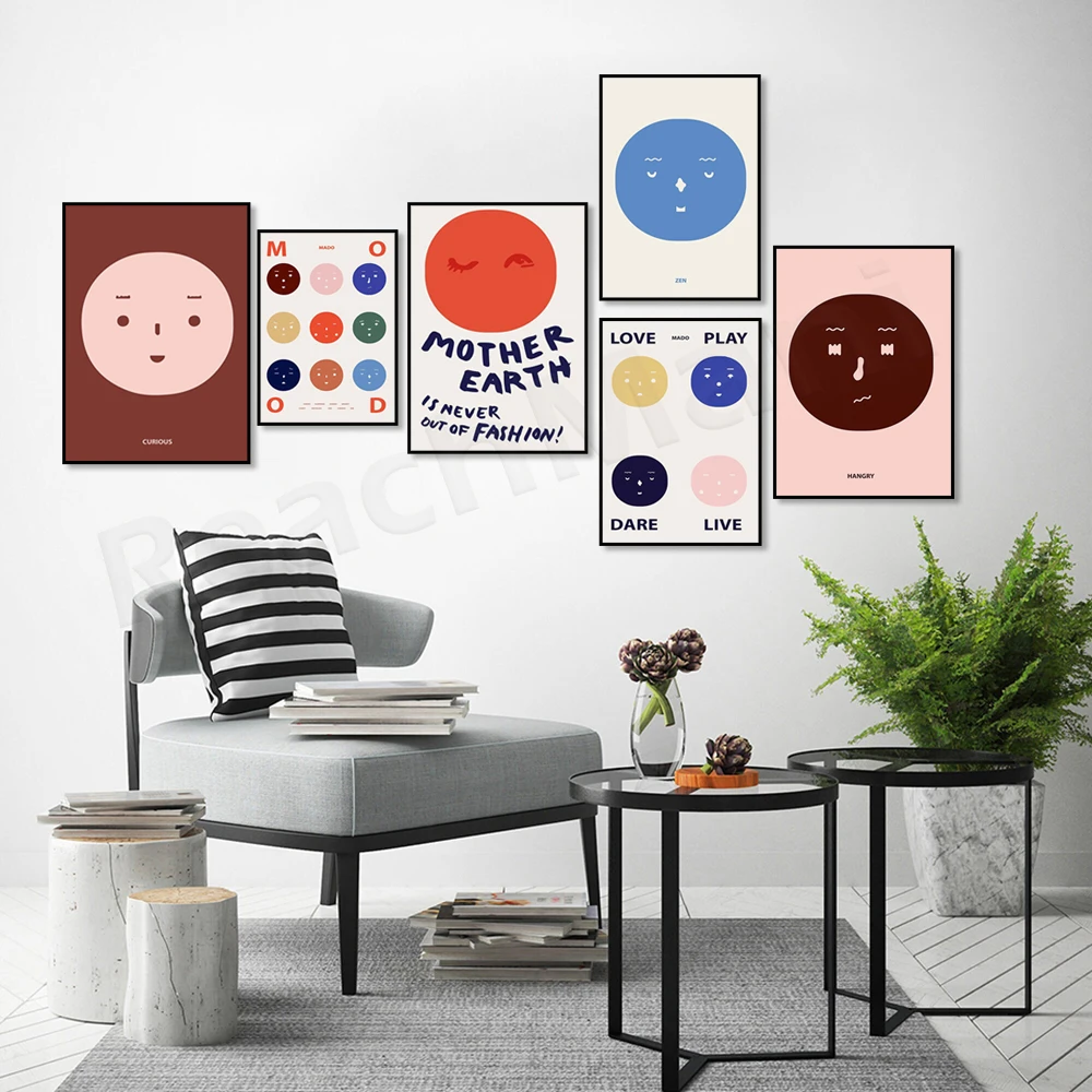 Mado- Mother Earth, Four Senses- Beautiful Home Wall Art- Colorful Illustration Exhibition Poster
