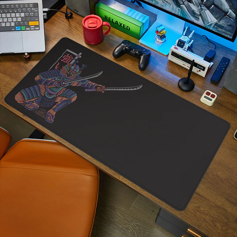 Mause Pad Samurai Desk Mat Gaming Pc Setup Accessories Computer Table Mousepad Gamer 900x400 Mouse Pads Keyboard Large Mats Xxl