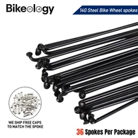 Radios de bicicleta de alta calidad, radios de acero para bicicleta de montaña/carretera, 14G, color negro, radios de bicicleta de alta resistencia, tapa de radios de 157MM-293MM