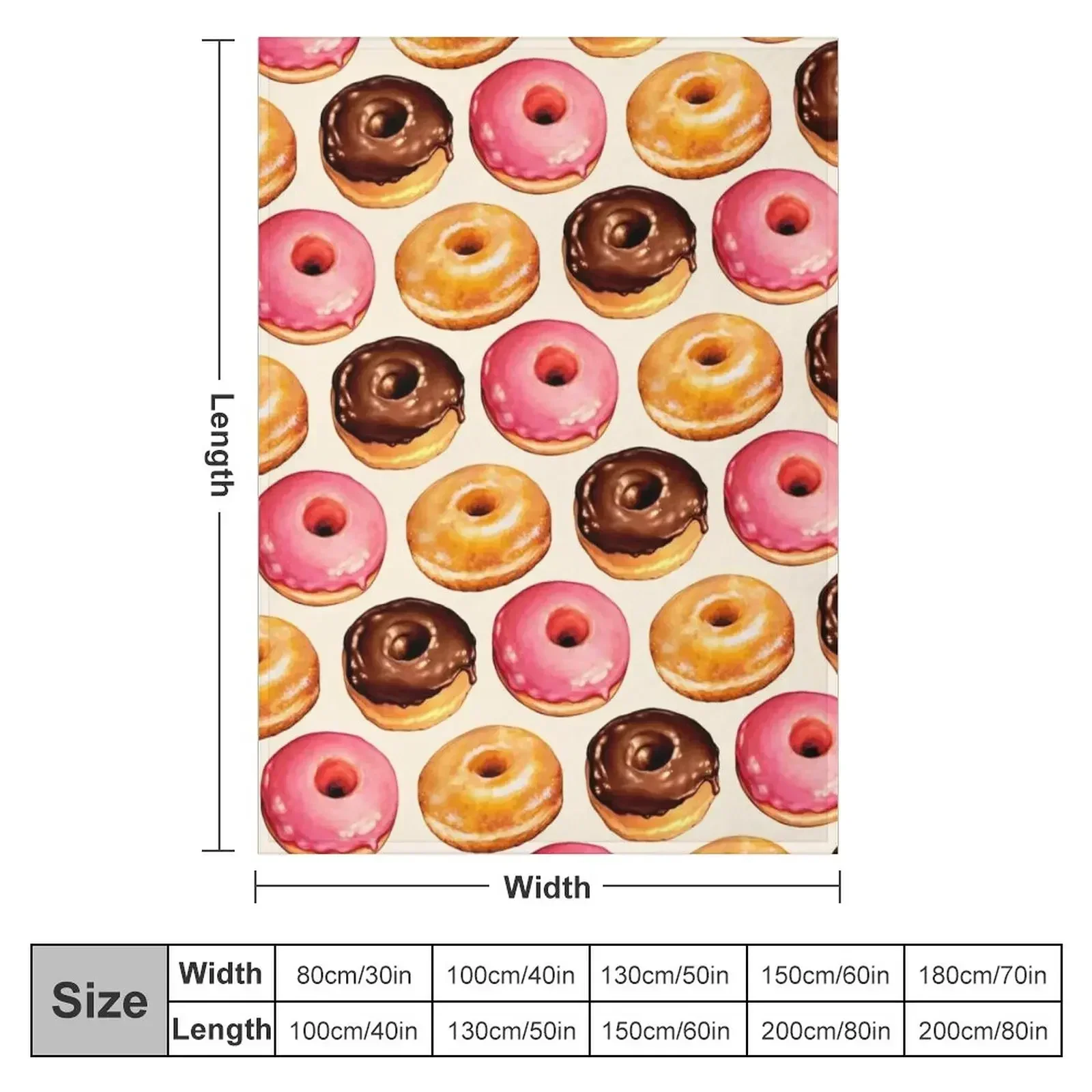 New Donut Pattern Throw Blanket couch cozy soft plush fuzzy picnic outdoor blanket