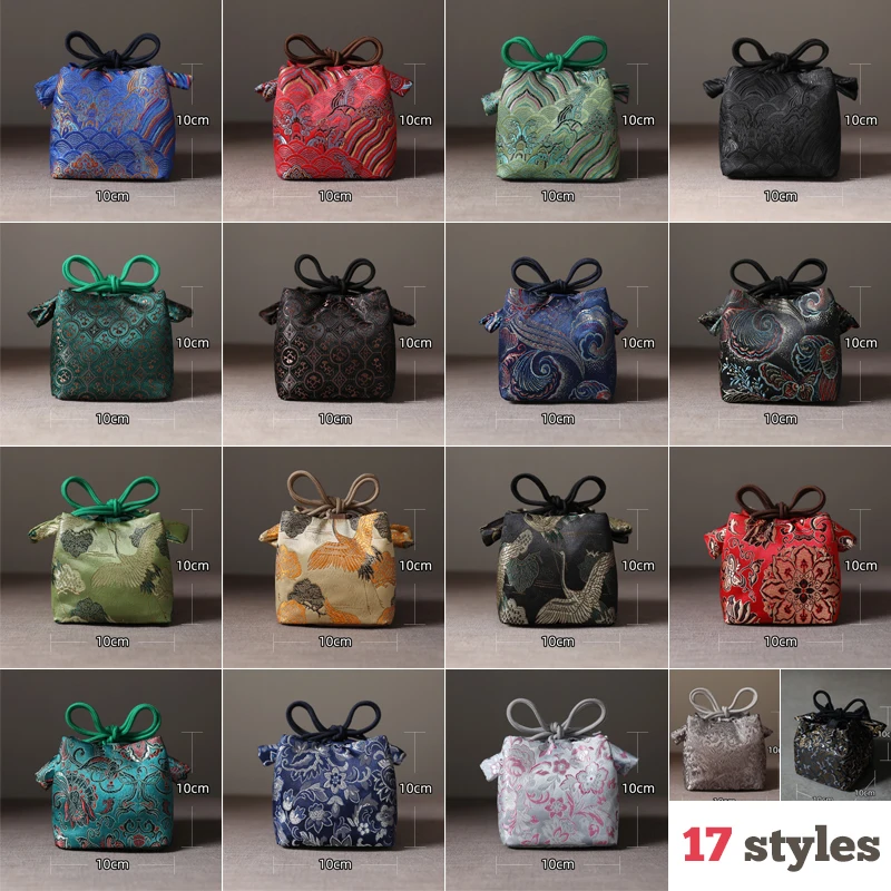 

Thickened Fabric Storage Bag Outdoor Travelling Portable Teacup Organiser Tool Zen Ceramic Product Drawstring Collection Pouches