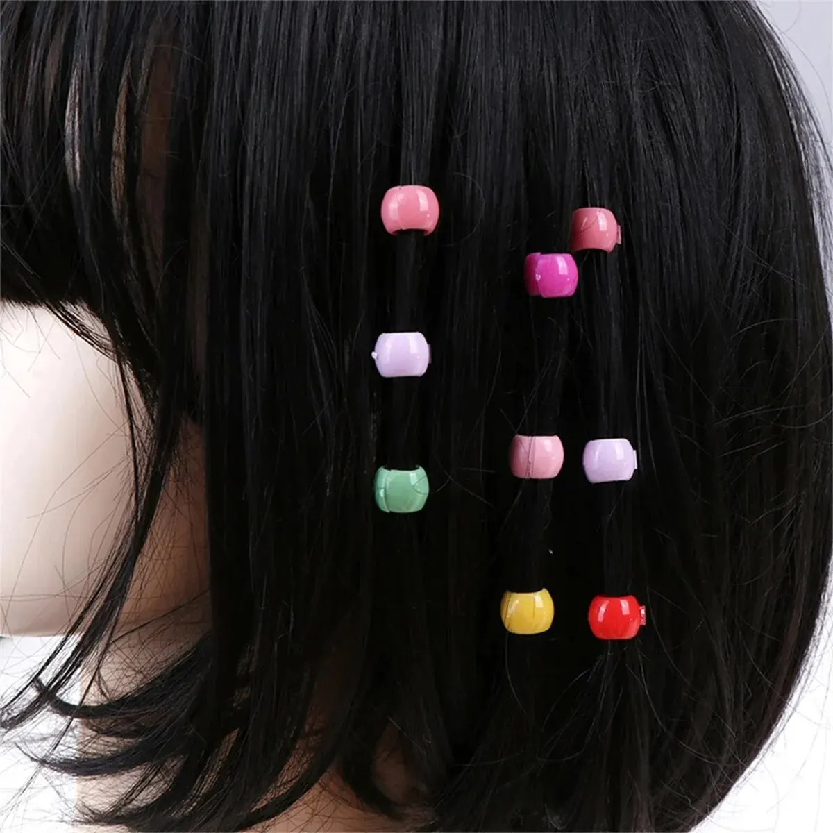 60/100pcs Hair Braids Maker Beads Headwear Cute Candy Colors Plastic Hairpins Hair Claw Clips For Women Girls Hair Accessories